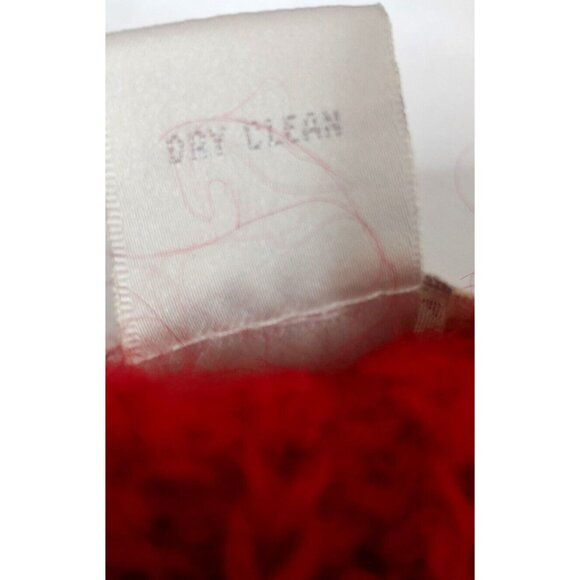 Vintage Y2K Moda Intl Womens S Sweater Cardigan Tunic Red Knit Mohair Blend - Picture 11 of 11